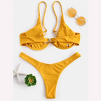 Black Underwire Triangle Bikini Set