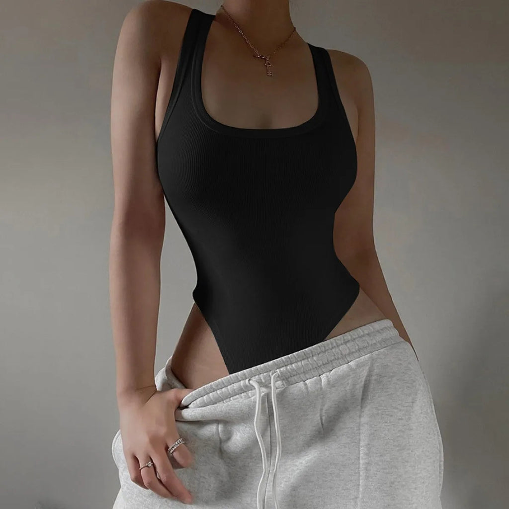 Sleeveless Ribbed Bodycon Bodysuit