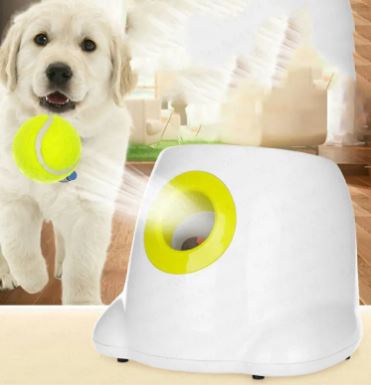 Automatic Dog Ball Launcher, Interactive Fetch Machine with 3 Adjustable Launch Distances, Self-Play Toy with Tennis Balls for Dogs