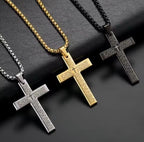Lord's Prayer Cross Pendant Necklace