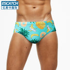 Men's Lemon Print Quick-Dry Swim Trunks