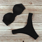 Leopard Bandeau Push-Up Bikini Set
