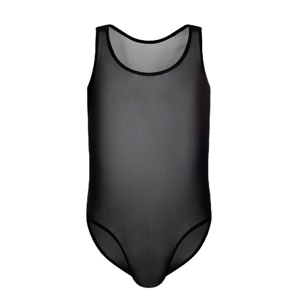 Men's Sheer Mesh Sleeveless Bodysuit
