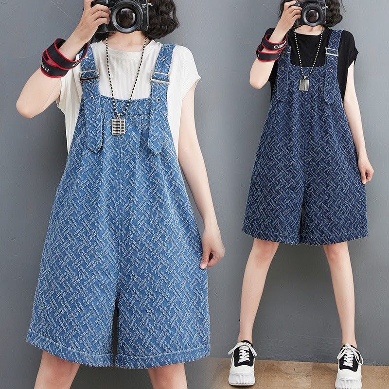 Casual Denim Shorts for Women with Colorful Straps