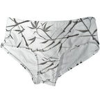 Men's Bamboo Leaf Print Boxer Swim Trunks