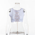 Summer Cropped Solid Color Tank Top for Women LBZ4058