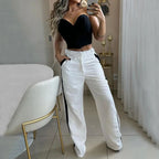 2023 Summer Fashion Stylish Crop Top and High-Waist Pants Set