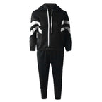 Striped Hoodie and Crop Top Two-Piece Set | Streetwear