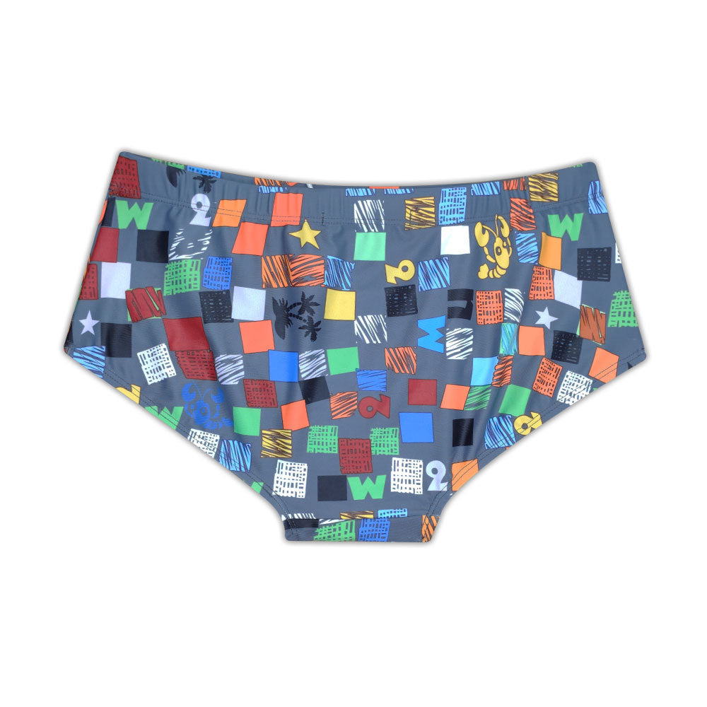 Men's Graffiti Print Swim Briefs