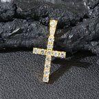 Hip Hop Rhinestone Cross Pendant Necklace