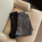 Gray High-Waist A-Line Shorts for Women