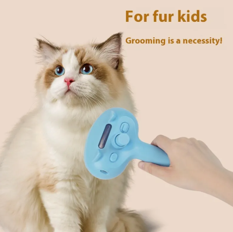 Self-Cleaning Pet Grooming Brush with Mist, Rechargeable Deshedding Slicker Brush for Cats and Dogs, One-Click Hair Removal Spray Comb