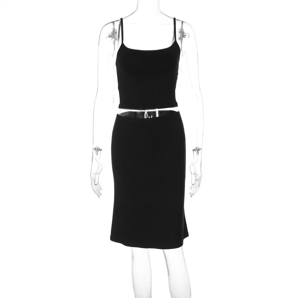 Solid Color Camisole and Mini Skirt Set
