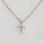 Dainty CZ Cross Pendant Necklace
