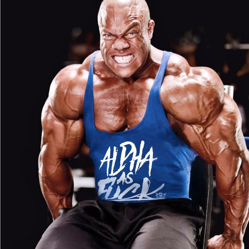 Men's Muscle Fit Training Tank Top with Letter Print
