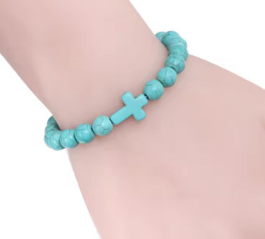 Lava Stone Cross Bracelet