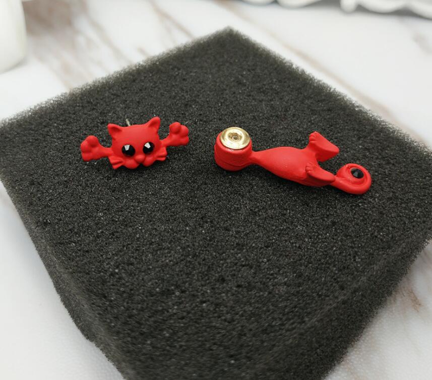 Cute Colorful Cat Ear Studs - Animal Earrings