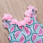 Girls' Watermelon Floral One-Piece Swimsuit