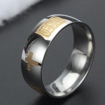 Jesus Cross Dome Band Ring
