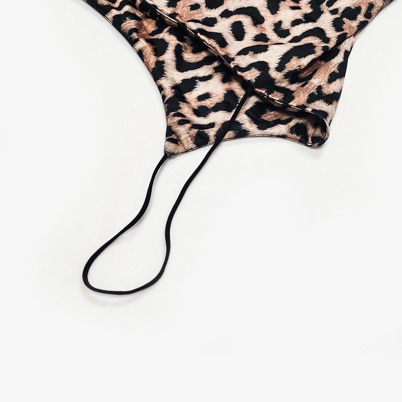 Women's Leopard Print Bodycon Maxi Dress