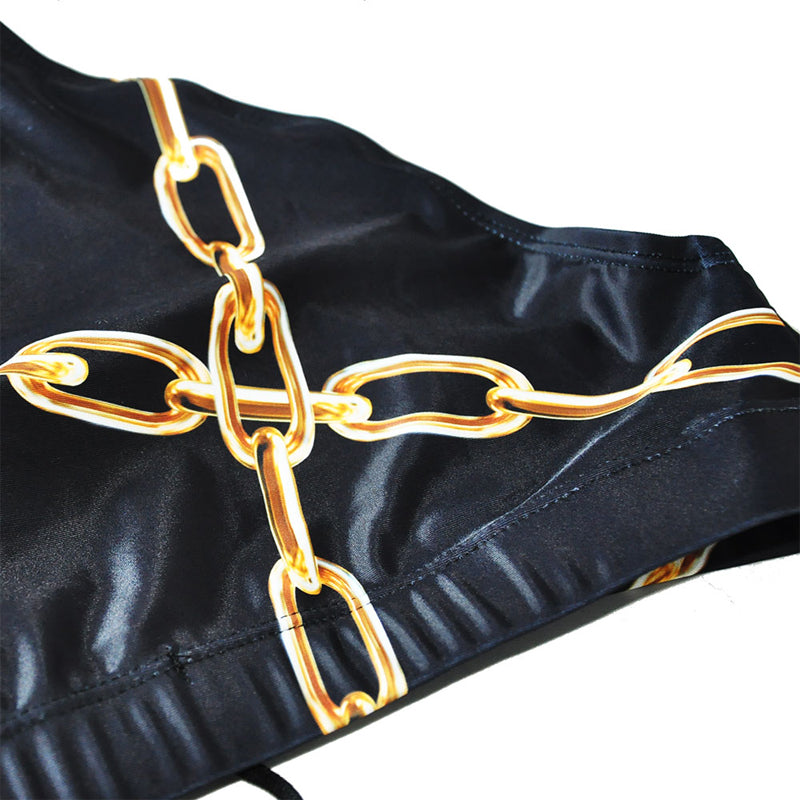 Men's Gold Chain Print Swim Briefs