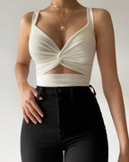 2021 Women's Knotted V-Neck Backless Tank Top