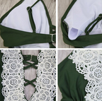 Crochet Plunge One-Piece Swimsuit