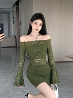 Bodycon Lace Dress with Spaghetti Straps