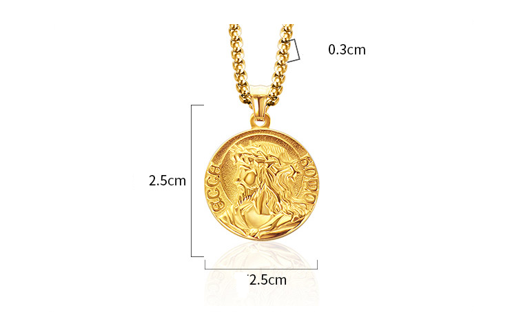 Men's Jesus Round Pendant Necklace | Christian Jewelry