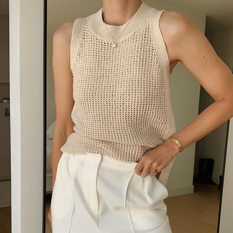 2023 Summer Sleeveless Ice Silk Lace Tank Top for Women