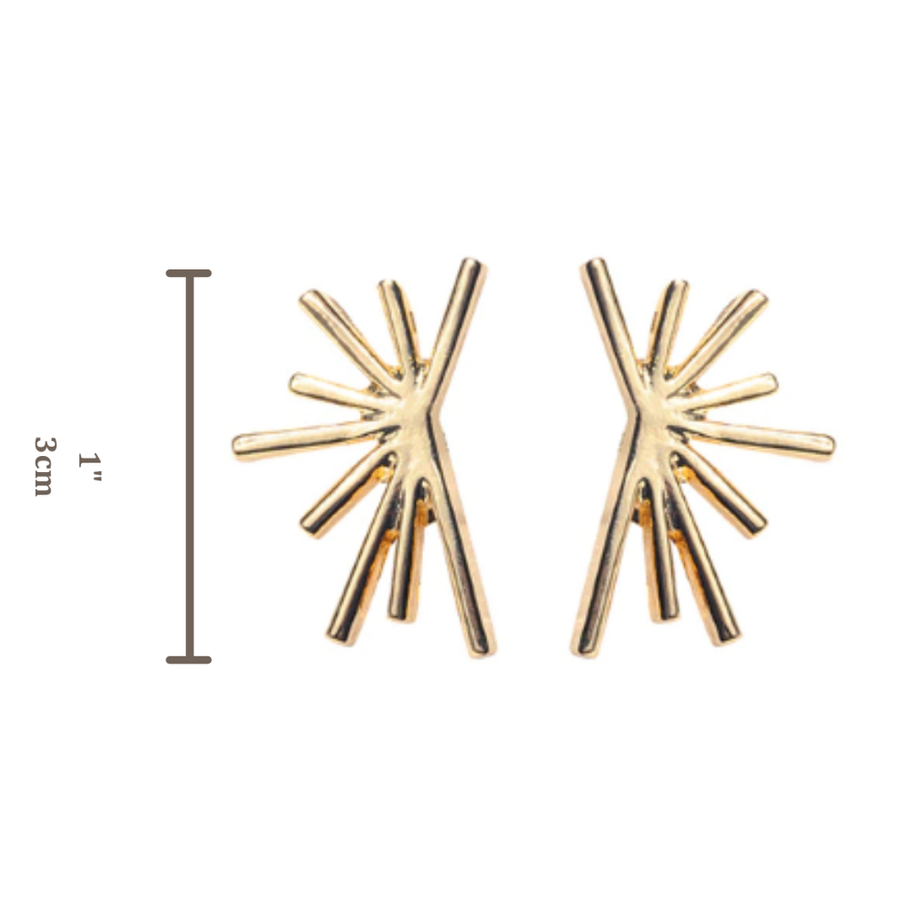 Gold Spike Starburst Earrings