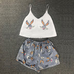 Women's Satin Cami and Shorts Pajama Set (Summer)