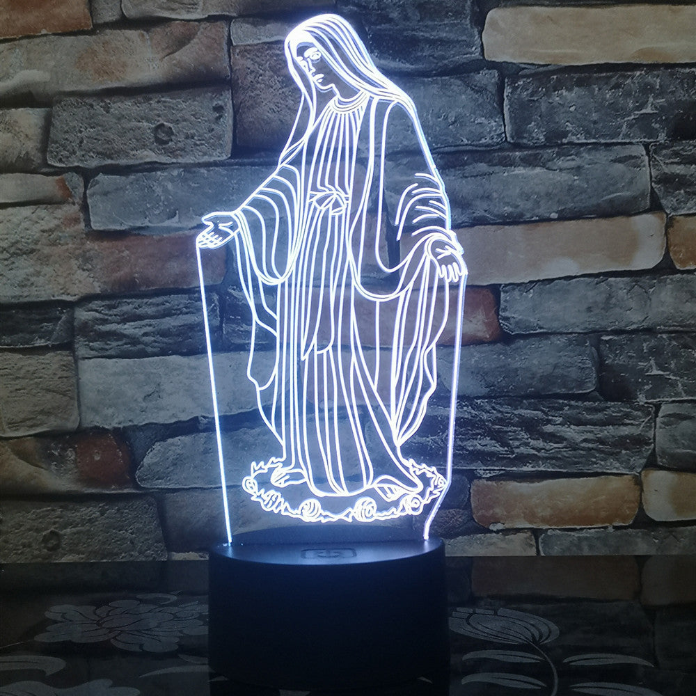 3D LED Night Light - Virgin Mary