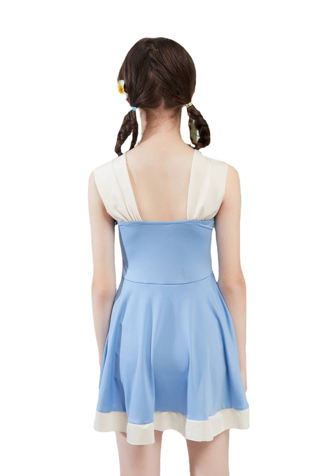 Girls Button-Front Skirted Swim Dress