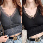 Lace Thermal Tank Top with Built-in Padding for Women