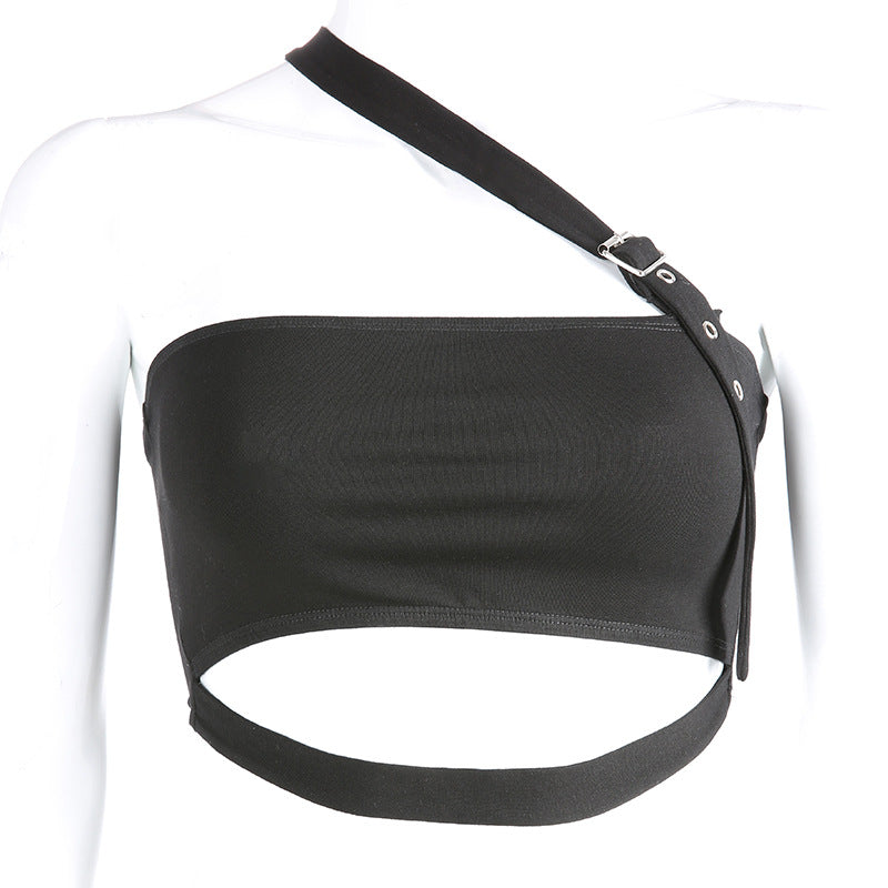 Asymmetric Hollow Out One-Shoulder Tank Top for Women