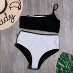 High-Waisted One-Shoulder Bikini Set