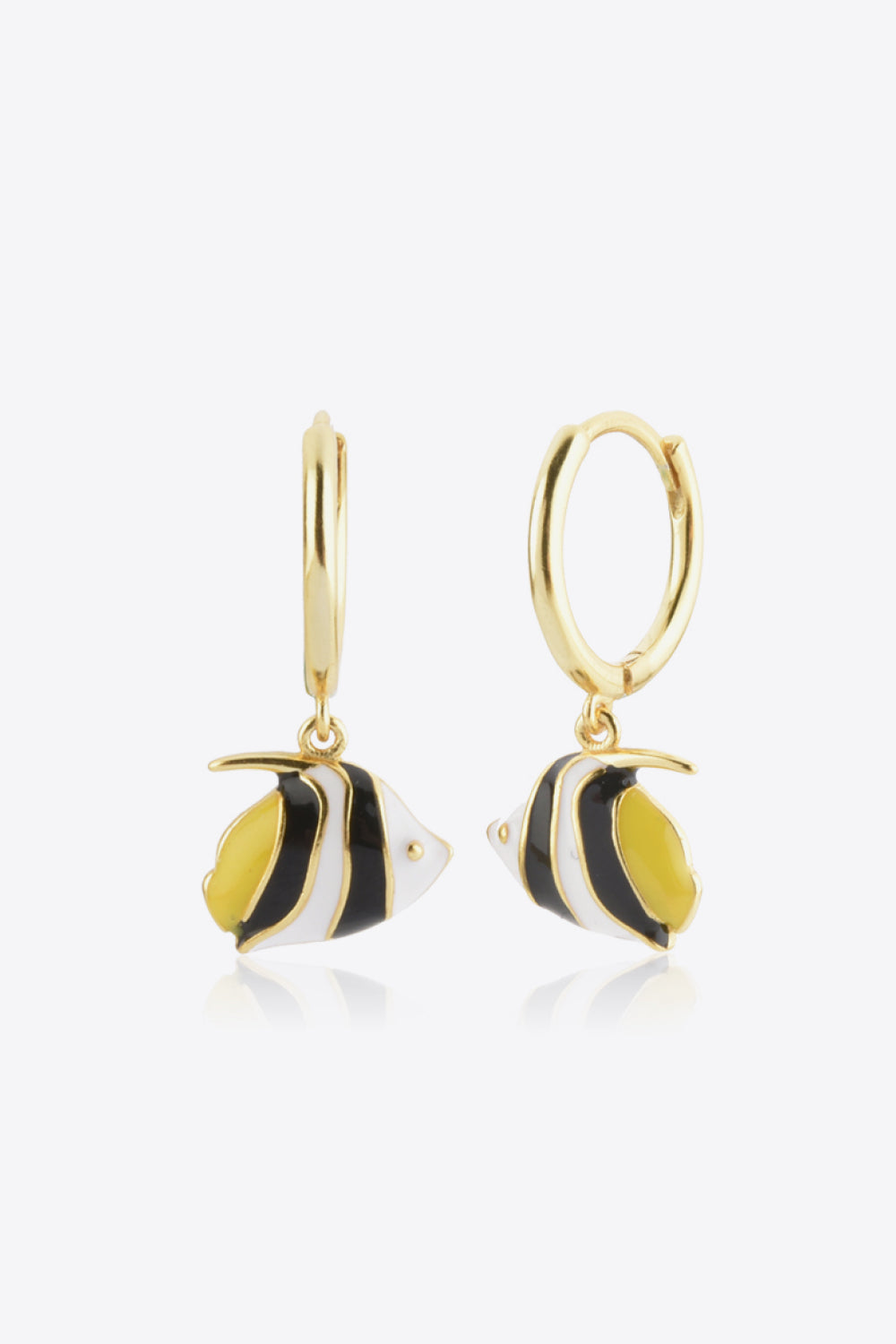 Fish Drop Huggie Earrings
