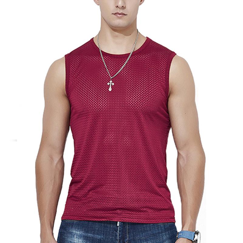 Men's Breathable Ice Mesh Fitness Undershirt Camisole