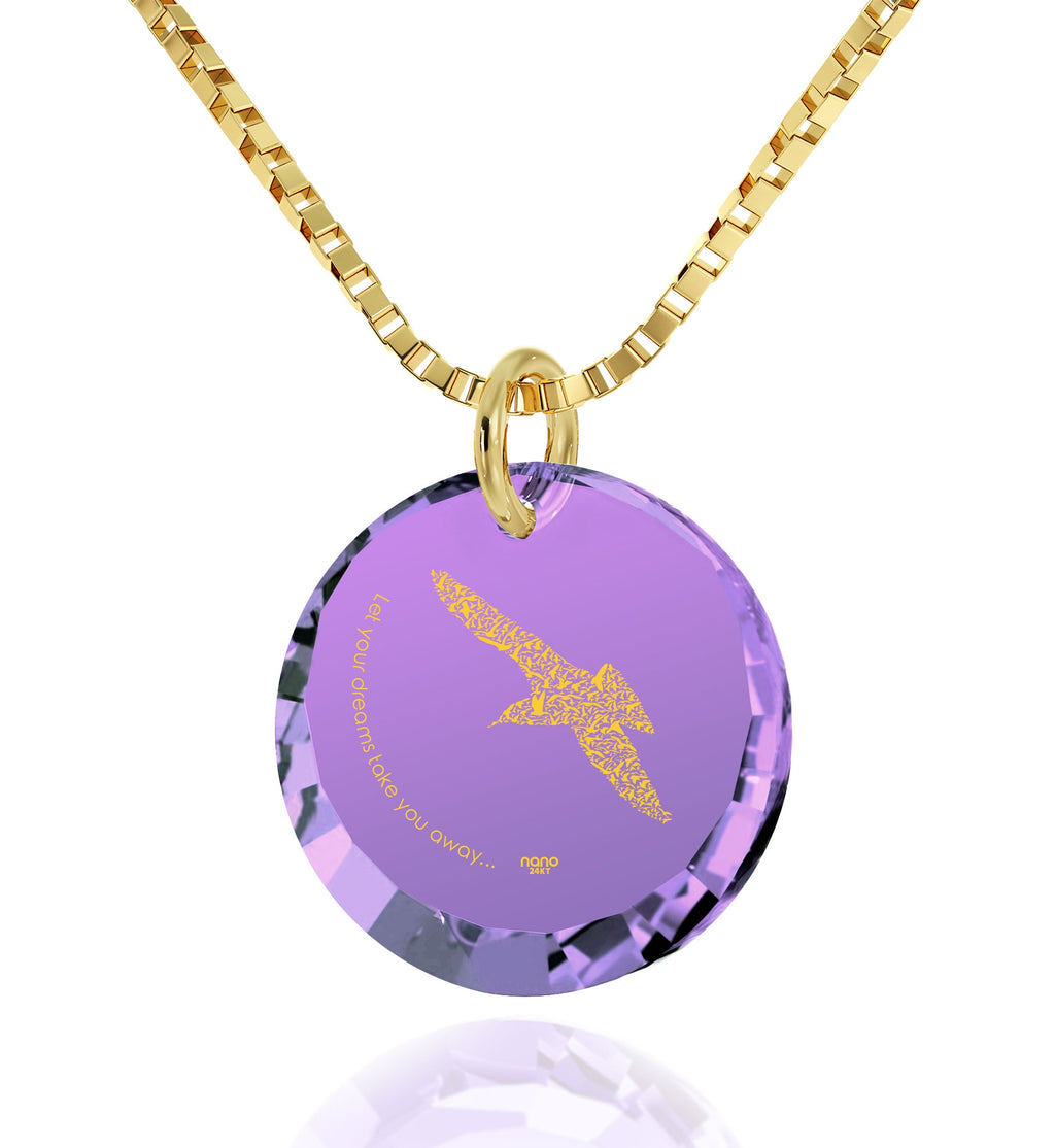 Inspirational Bird Crystal Charm Necklace
