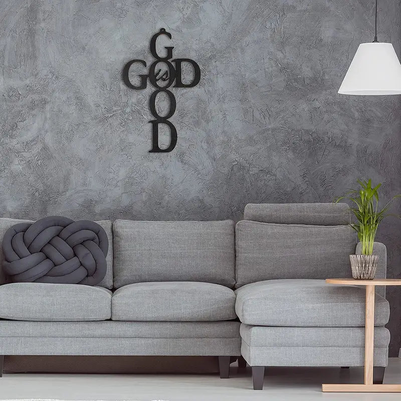 Cross God Is Good Metal Wall Art - Christian Decor