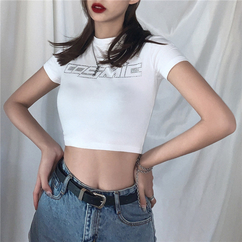 2020 Women's Summer Letter Print Crop Top T-Shirt