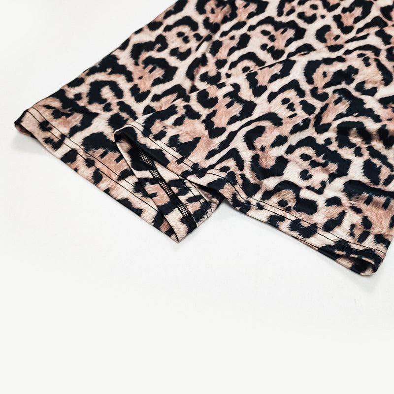 Women's Leopard Print Bodycon Maxi Dress