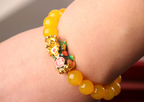 Cat's Eye Stone Bracelet with Gold-Plated Pixiu