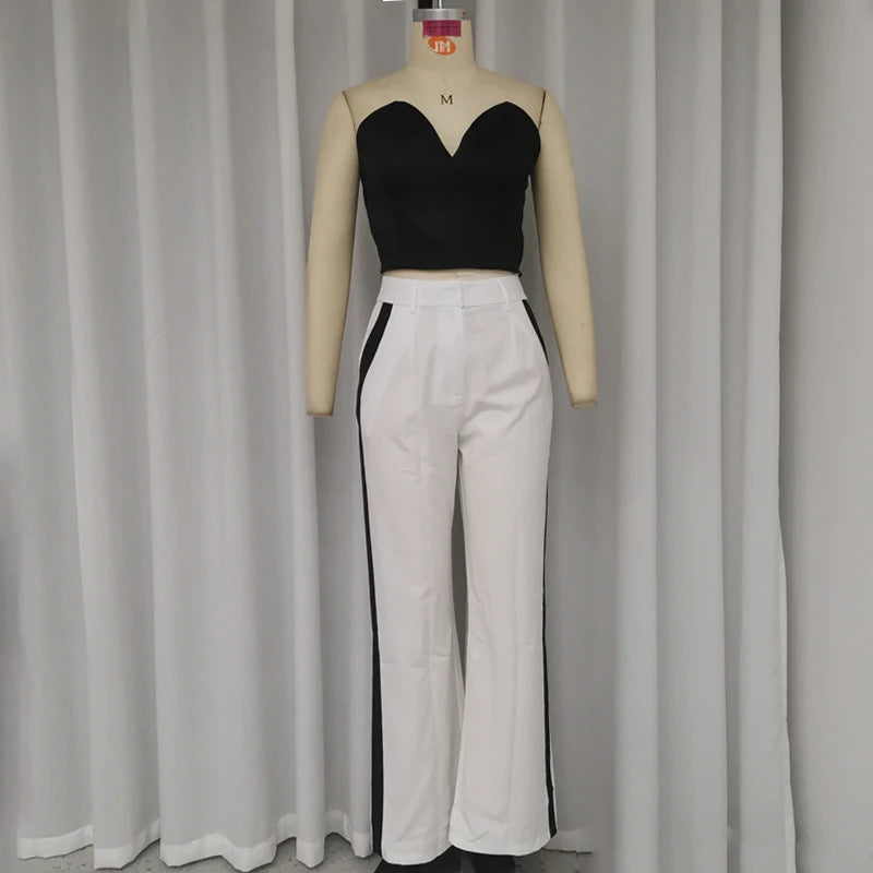 2023 Summer Fashion Stylish Crop Top and High-Waist Pants Set