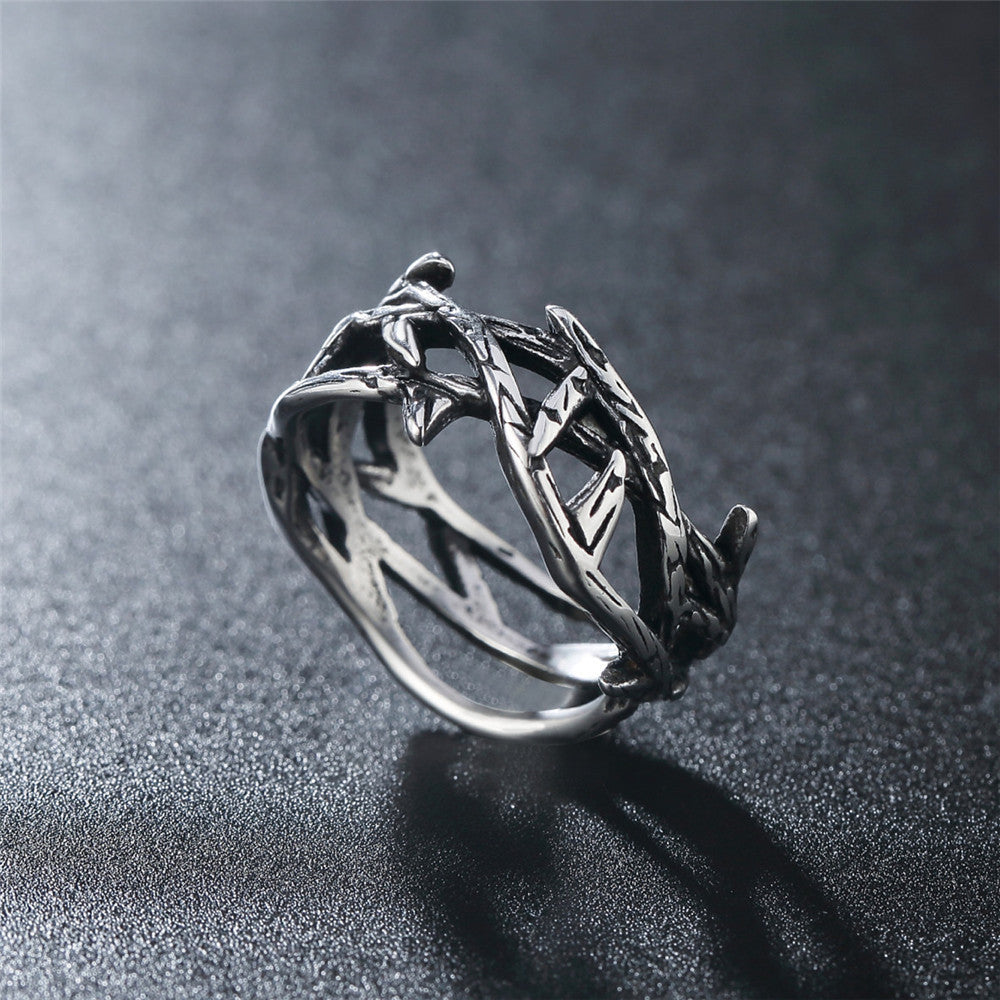 Vintage Jesus Crown of Thorns Titanium Steel Ring