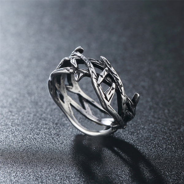 Vintage Jesus Crown of Thorns Titanium Steel Ring