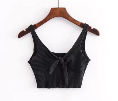 Sexy Knotted Knitted Camisole with Bow Design