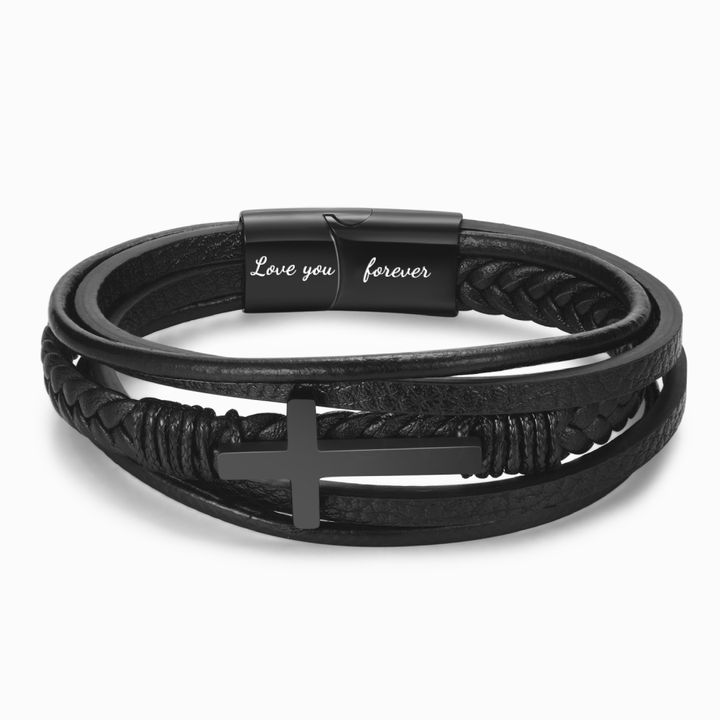 Men's Fashion Bracelet in Stainless Steel Cross Design