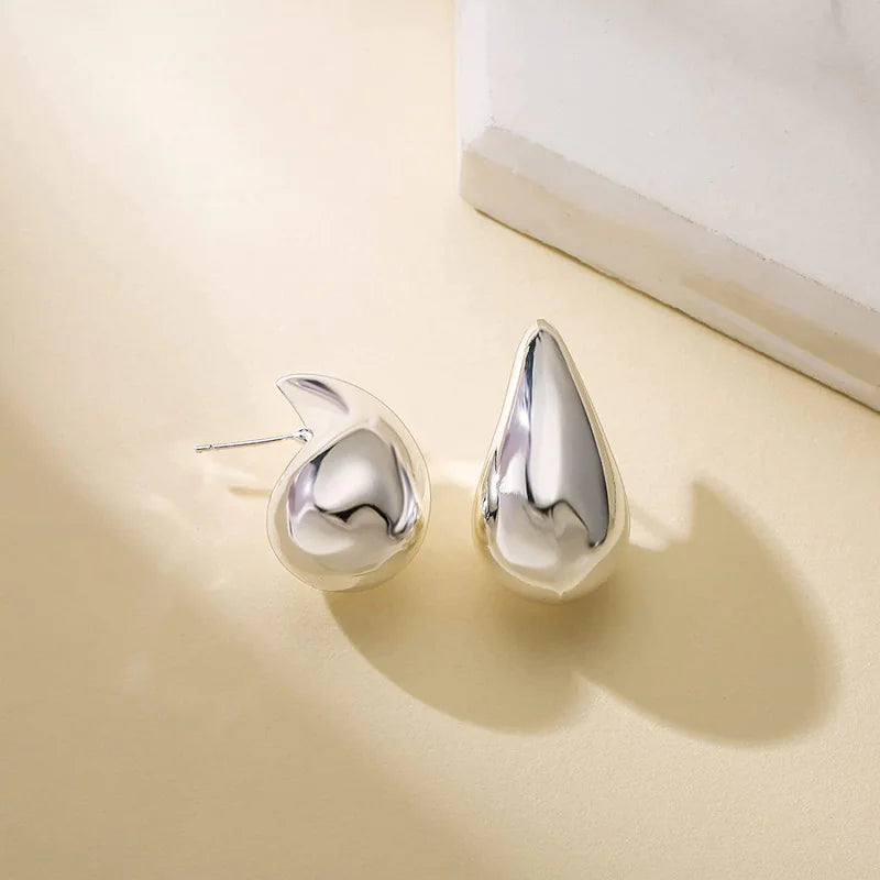 Stainless Steel Hollow Drop Earrings | Jewelry